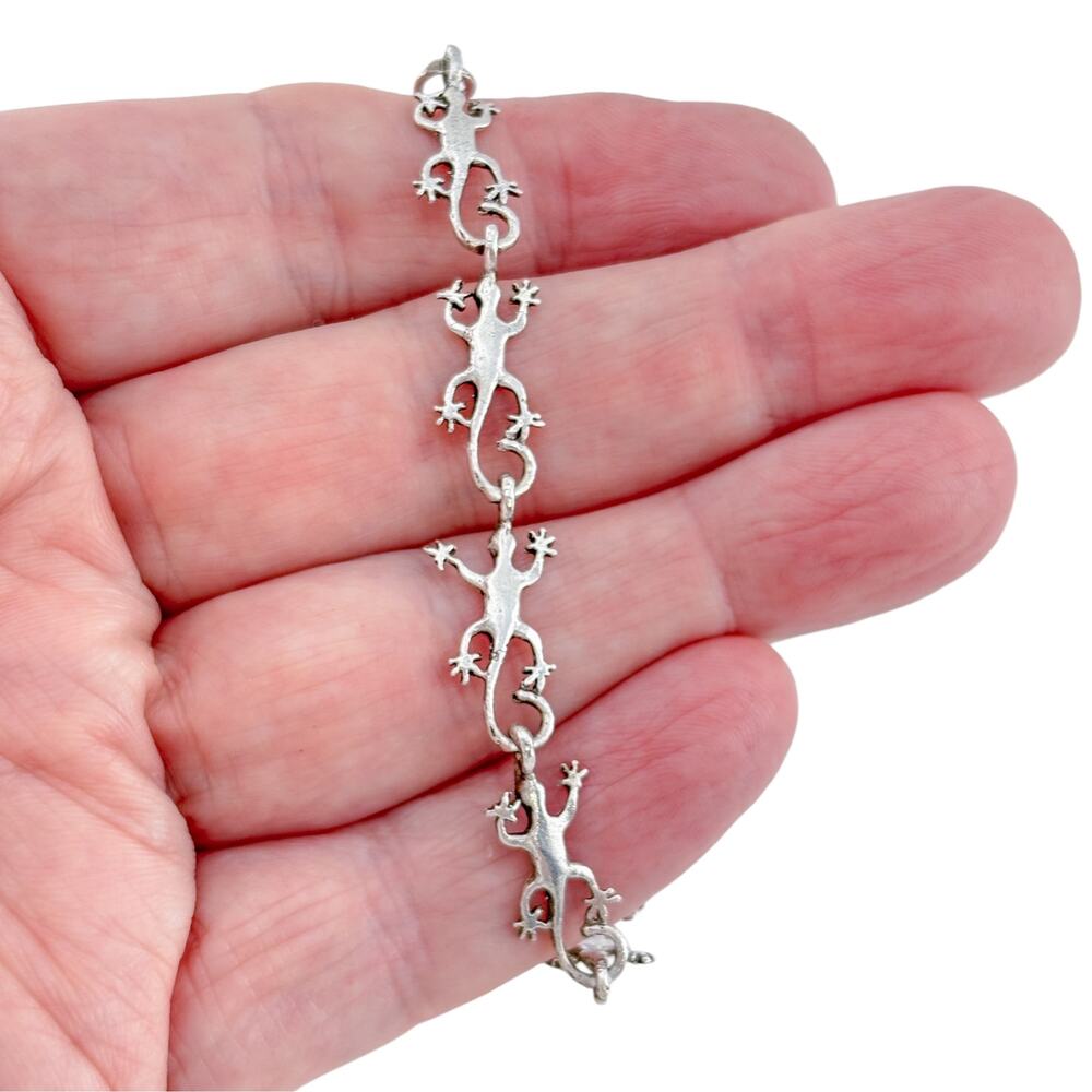 Vintage Sterling Silver 925 Lizard Bracelet 8"